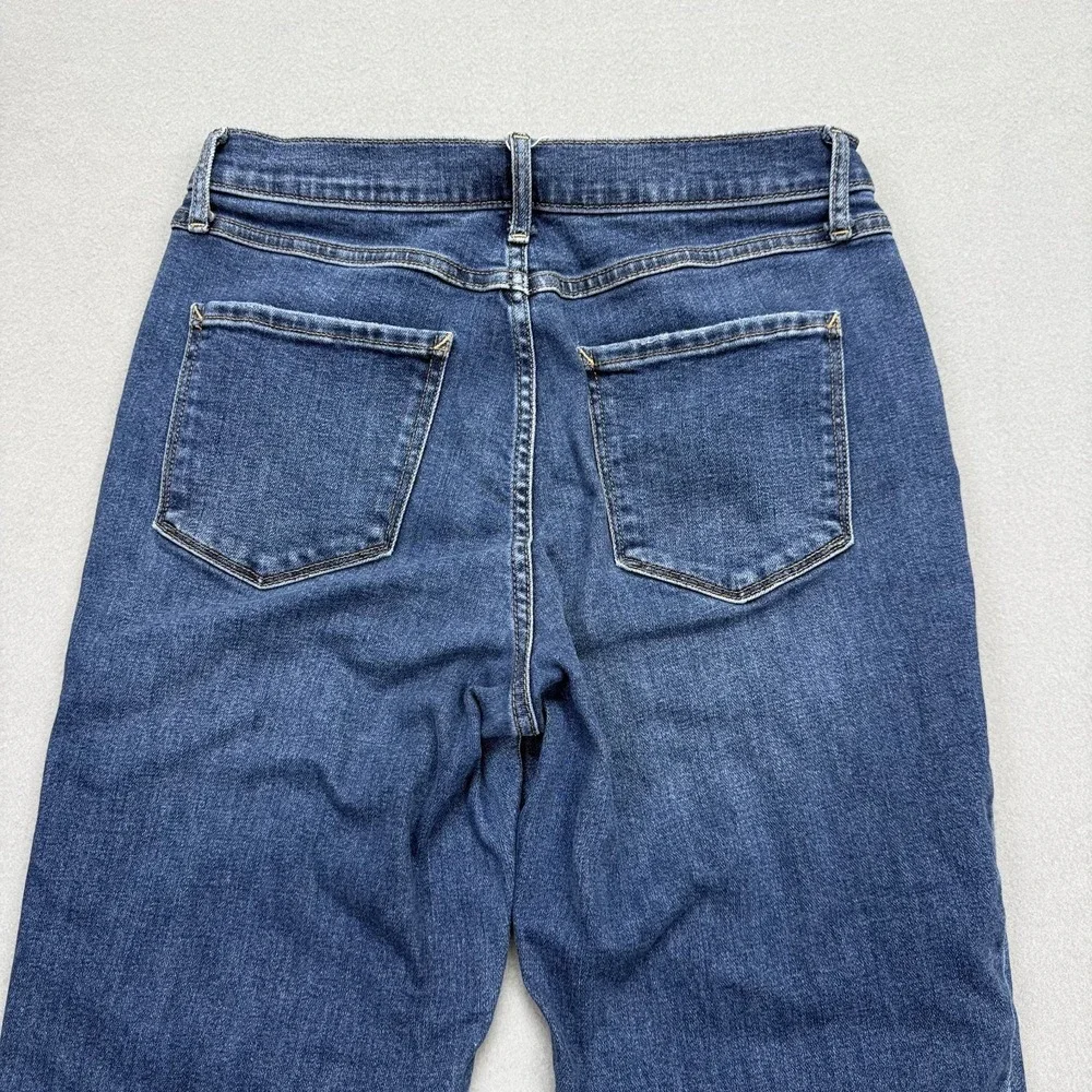 ANA Women's‎ Jeans Size 6 High Rise Stretch Panel Straight Leg Crop Raw Hem